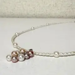 ビーズ刺繍ネックレス 野の花ネックレススワロフスキークリスタル