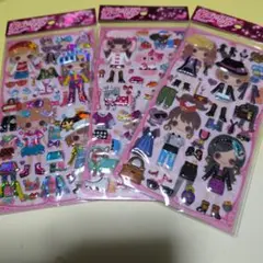 平成レトロシール　3枚セット　フレークシール付き