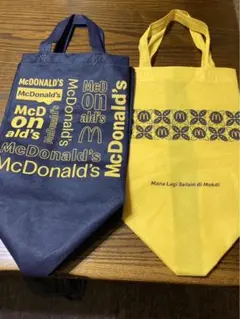 マクドナルド　不織布エコバッグ　ネイビー　海外