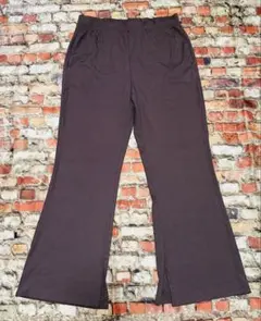 GU リブスリムフレアパンツ XL ブラウン
