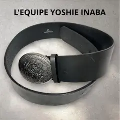 《美品》レキップヨシエイナバ ウエスタンベルト黒 レザー ヴィンテージ風バックルのサムネイル