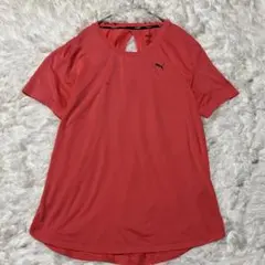【PUMA】プーマ◇トレーニングTシャツ 背面に開口部付き (L)コーラル