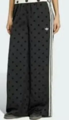 国内完売 adidas サテン水玉模様ワイドレッグパンツ ポルカドット L