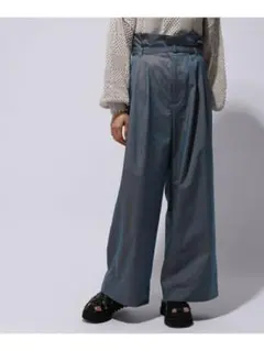 【HARE】シャンブレーワイドパンツ（ブルー）