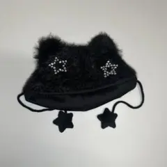 OshiVerse 【15cm】星ストーンねこ耳ぬい帽子 ブラック PNCA