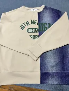 デニム風プリント 長袖トレーナー　AZUL by moussy