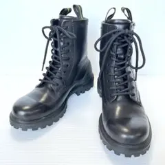 極美品⭐️ ecco エコー レースアップ ブーツ バックジップ 22.5cm 黒