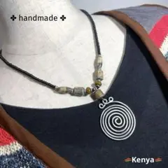 【TIME❣️SALE】ケニア製 ❇ワイヤーアート✨️ビーズネックレス