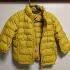 イエロー キルティング中綿コートサイズ90