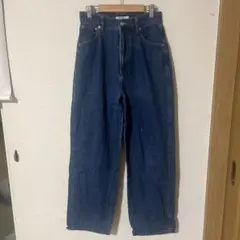 ダークブルー ストレートデニムパンツ