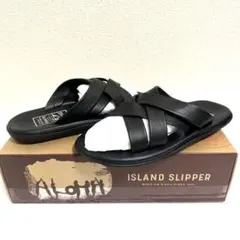 ISLAND SLIPPER レザートングサンダル 黒 US7 - メルカリ
