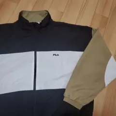 美品 FILA フィラ ロゴ刺繍 ナイロン 切替 ジャケット