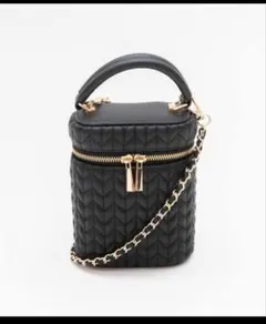 RANDA 2WAYコンパクトキルティングバニティバッグ　ブラック