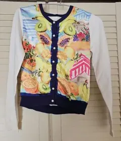 チェリーアン　サテン　リゾート　フルーツ　カーディガン　パールボタン