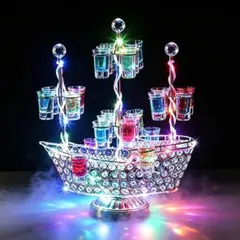 テキーラ観覧車・船　ショットグラス付き A*H様 LEDテキーラ 船 テキーラ観覧車 LED酒ボトルの表示棚 ショットグ