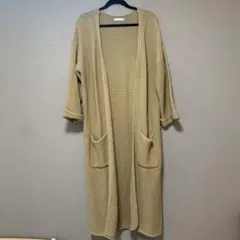ロングカーディガン ニット アウター　ベージュ　七分袖　fifth ヒィフス
