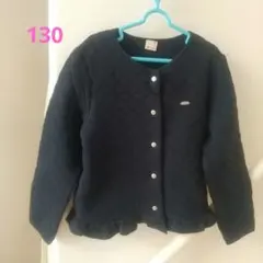 プティマイン カーディガン 暖かい キルティング 130 ネイビー 値下げ