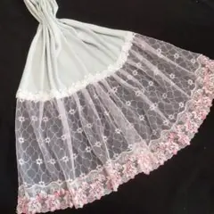 クールタオル　No.943　花柄レース　ストール　ハンドメイド