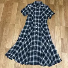 ●美品● ラバーズバースデー 40 日本製 チェック柄シャツワンピース