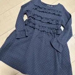 べべ フリル付き長袖ワンピース 100cm