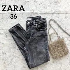 美脚♡ザラ zara ブラックスキニーデニム ストレッチ 36 ウォッシュ加工