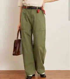 My Fav. CHILD WOMAN綿ツイル　製品硫化染めファティーグパンツ
