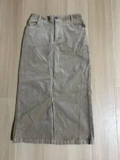 アメリカンホリック　ベージュ コーデュロイ スリット タイトスカート