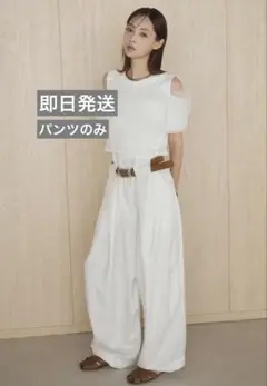 ESICA SET]シアーレイヤーデザインカットソー+ベルトループワイド