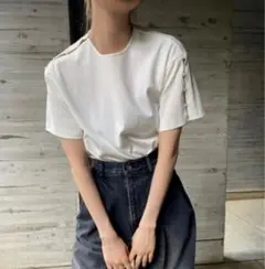 再値下げ❤️LE CIEL BLEU ルシエルブルー タフタシャーリングトップス黒 ル シェル ブルー - LE CIEL BLEU | Color Trimmed Tank
