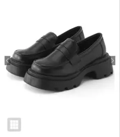 厚底ローファー ブラック