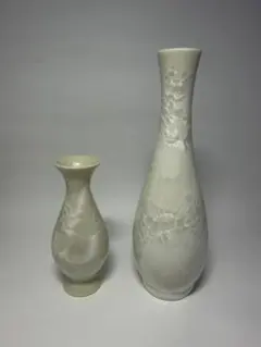 陶器製花瓶セット 大小2点