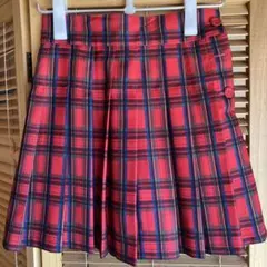 rpipi armario赤のチェック柄プリーツスカート