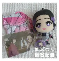 鬼滅の刃　胡蝶しのぶ　ちみっともぬい　マスコットキーホルダー　缶バッチ　シュシュ