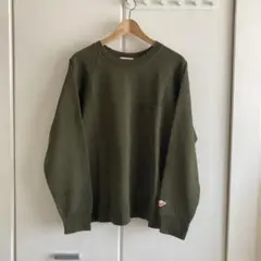 Battenwearオリーブ色トレーナー刺繍ロゴ付き