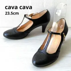 未使用級✨️cava cava【23.5cm】Tストラップパンプス　メダリオンのサムネイル