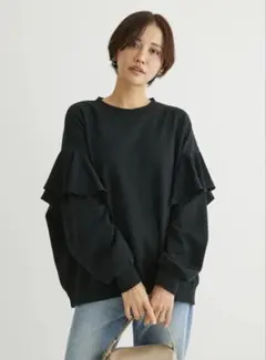 袖フリルスリーブスウェット
