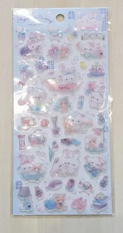 【正規品】 クーリア おやすみバニー キラキラシール ぷっくりシール