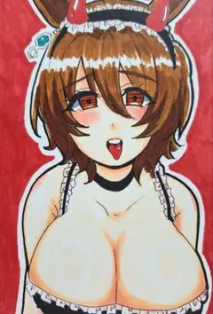 手描きイラスト　原画　ファンアート　アグネスタキオン