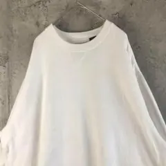 A3946古着　スウェット　ホワイト　無地　ワンポイント　90s Y2K