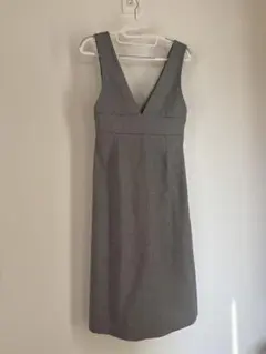 ジャンパースカート　Vネック　千鳥柄