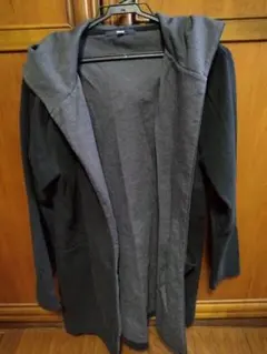 フード付きロングカーディガン