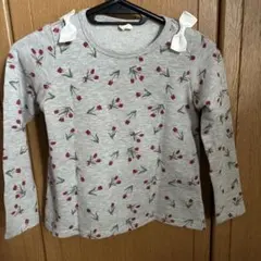 花柄リボン付き長袖トレーナー