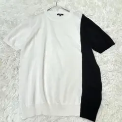 美品　ITEMS URBAN RESEARCH バイカラー半袖ニット　麻混38