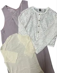 ❤️3点SET❤️ワンピ ❤️ジャンスカ❤️カーディガン❤️シアー❤️レイヤード❤️