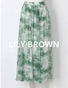 シフォンタイダイ柄スカート LILY BROWN スカート グリーン