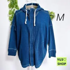 アールエヌエーインク・メンズパーカー M ヴィンテージ デニムブルー 綿100%