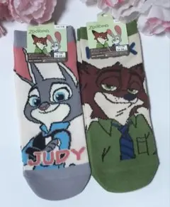 ズートピア　ジュディ　ニック　ソックス 22〜24cm　靴下
