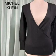 MICHEL KLEIN ブラック Vネックニットセーター M カジュアル