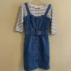 セシルマクビー デニムサロペットスカート セット