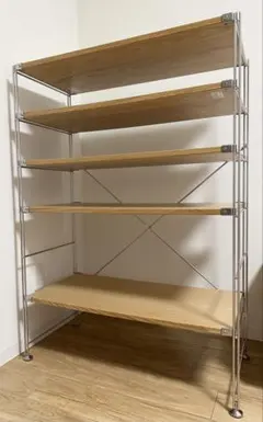 構成価格変更】無印ステンレスユニットシェルフ175×58 棚板2枚＋ワイヤー棚